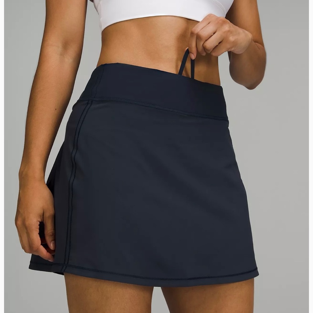 Lululemon Pace Rival Skirt Extra Long Navy Blue Size 12, 17”, New With Tags